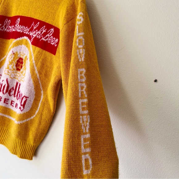 Vintage Heidelberg Beer long sleeve logo double sided knit sweater size M - Picture 4 of 7